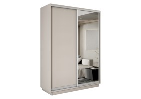 Шкаф-купе Экспресс с зеркалом, кашемир, серебряный профиль, 1200х450х2200