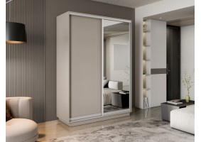 Шкаф-купе Экспресс с зеркалом, кашемир, серебряный профиль, 1200х450х2200
