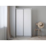 Шкаф-купе ХИТ ЛДСП, белый снег, серебряный профиль, 1200х600х2200