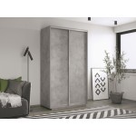 Шкаф-купе ХИТ ЛДСП, бетон, серебряный профиль, 1200х600х2200