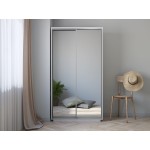 Шкаф-купе ХИТ с зеркалом, белый снег, серебряный профиль, 1200х600х2200