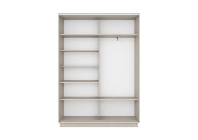 Шкаф-купе Экспресс с зеркалом, кашемир, серебряный профиль, 1200х450х2200