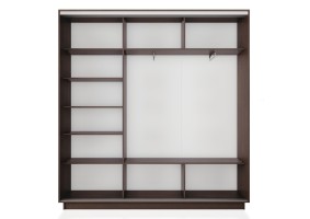 Шкаф-купе Экспресс, венге, серебряный профиль, 1800х450х2200
