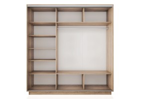 Шкаф-купе Экспресс, сонома, серебряный профиль, 1800х600х2200