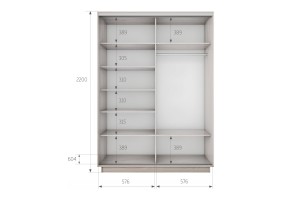 Шкаф-купе Экспресс, ясень анкор светлый, серебряный профиль, 1200х600х2200