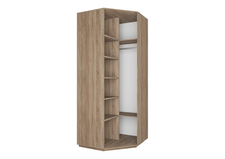 Шкаф угловой распашной, сонома, 900х900х2200