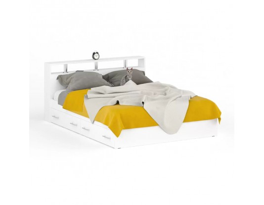 Кровать с ящиками 1600 Камелия, цвет: Белый