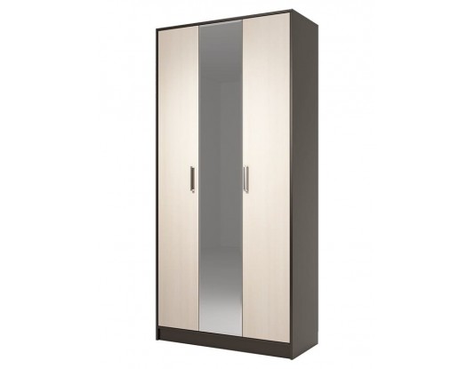 Шкаф 3-х дверный с зеркалом Диана 4, цвет: Венге / Дуб молочный