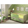 Кровать Алиса, цвет: Дуб Белфорт / Зелёный металлик (блёстки)