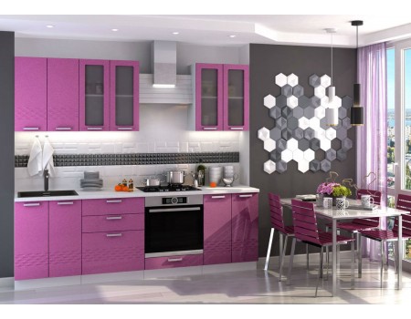 Кухня Глория - композиция 1, цвет: Фиолетовый металлик