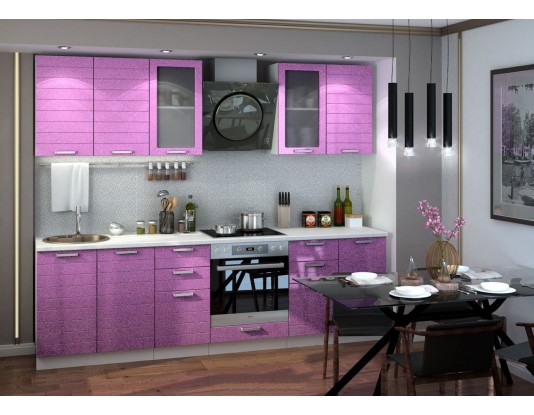 Кухня Линда - композиция 4, цвет: Фиолетовый металлик