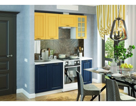 Кухня Мария - композиция 6, цвет: Синий / Жёлтый