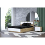 Кровать КР-4004 180х200, гикори джексон светлый / белый бриллиант глянцевый