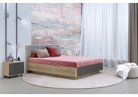 Кровать КР-4013 160х200, гикори джексон светлый / антрацит матовый
