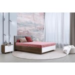 Кровать КР-4014 180х200, гикори джексон тёмный / белый бриллиант глянцевый