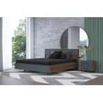 Кровать КР-5004 180х200, гикори джексон тёмный / антрацит матовый