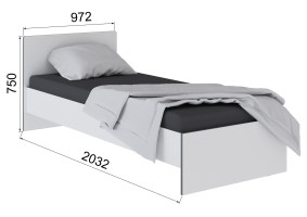 Кровать Тэбби 90х200, белый / графит серый