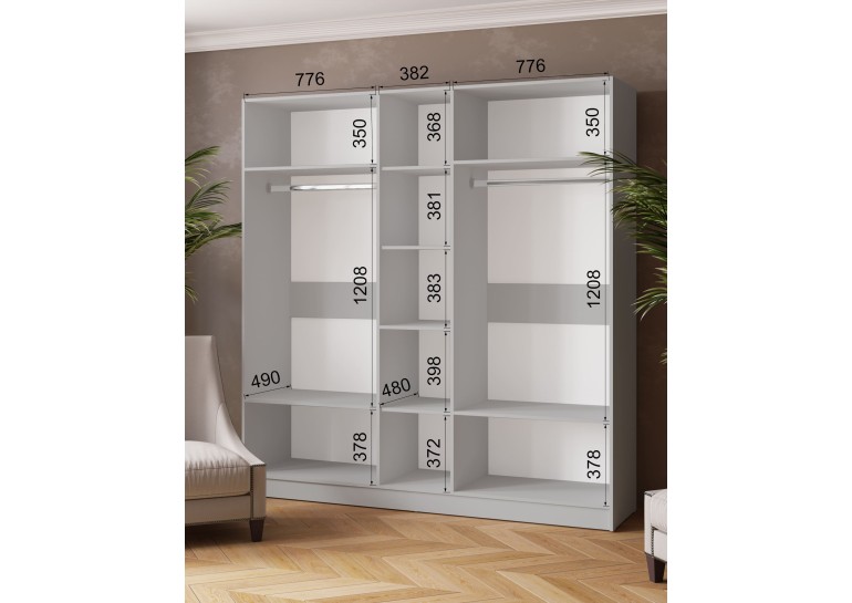 Шкаф Ларс 2,0 без зеркала, камень серый