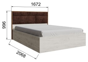 Кровать Лилль ЛСКР-1 160х200, ортопедическое основание, дуб крафт белый / табачный