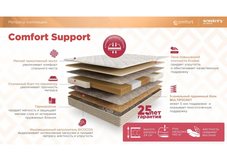 Матрас Comfort Support, 120х200