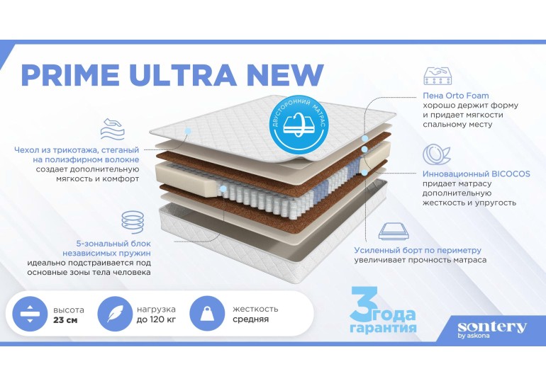 Матрас Prime Ultra New, 140х200
