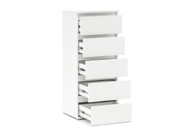 Комод 502 5 ящиков Хелен КМ-03, белый шагрень