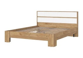 Кровать Хелен КР-03 160х200, дуб крафт золото / белый супермат