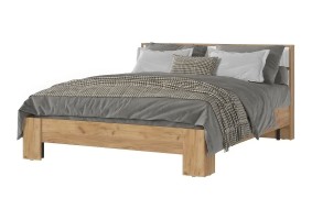 Кровать Хелен КР-03 160х200, дуб крафт золото / белый супермат