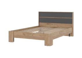 Кровать Хелен КР-02 140х200, дуб крафт золото / серый графит