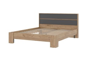 Кровать Хелен КР-03 160х200, дуб крафт золото / серый графит
