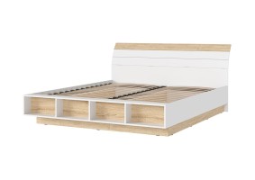 Кровать Санса КР-03 180х200, белый / дуб сонома