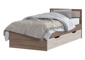 Кровать Гармония с ящиками КР-608 90х200, шимо тёмный / шимо светлый