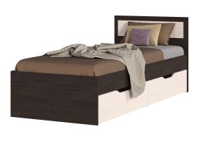 Кровать Гармония с ящиками КР-607 80х200, венге / дуб белфорт