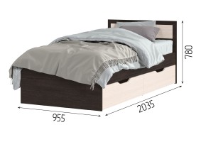 Кровать Гармония с ящиками КР-608 90х200, венге / дуб белфорт