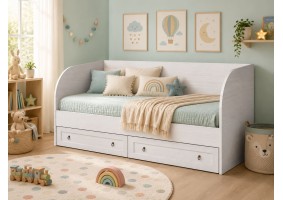 Кровать Алисия 90х200 с ящиками, анкор светлый