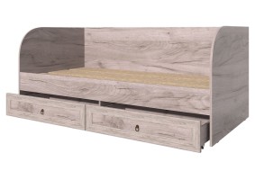 Кровать Алисия 90х200 с ящиками, дуб крафт серый