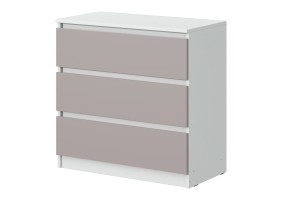 Комод Соната 2 800 3 ящика, белый текстурный / кашемир