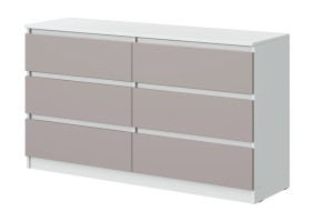 Комод Соната 5 1400 6 ящиков, белый текстурный / кашемир