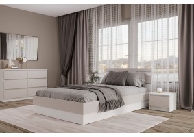 Кровать Соната 120х200, белый текстурный / кашемир