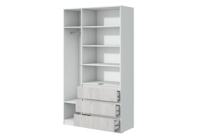 Шкаф Соната 2 1200, белый текстурный / дуб крафт белый