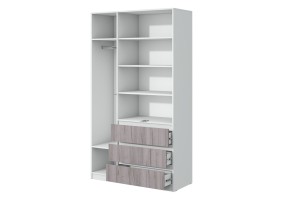Шкаф Соната 2 1200, белый текстурный / дуб крафт серый