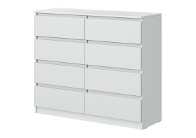 Комод Соната 3 1200 8 ящиков, белый текстурный