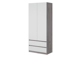 Шкаф Соната 3 900, дуб крафт серый / белый текстурный