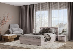 Кровать Соната 120х200, дуб крафт серый