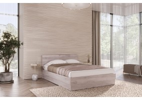 Кровать Соната 140х200, дуб крафт серый