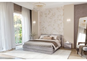 Кровать Соната 160х200, дуб крафт серый